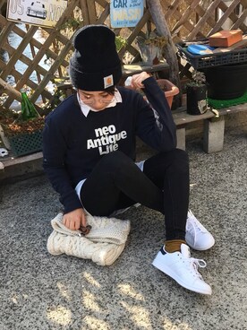 「Right-on（ライトオン）のアイテム（シャツワンピース）」を使った、Manami さん（レディース・163cm）の冬コーディネート