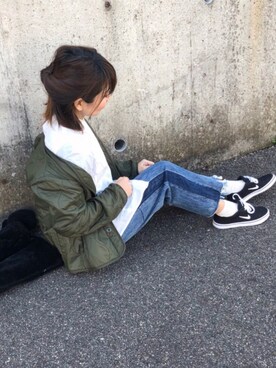 「Right-on（ライトオン）のアイテム（シャツワンピース）」を使った、Manami さん（レディース・163cm）の冬コーディネート