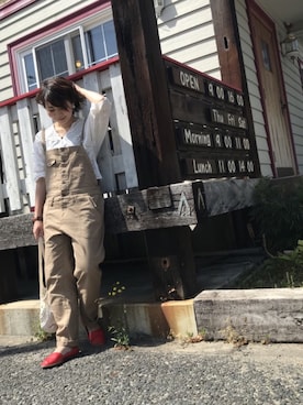 「スカラップ」｜「アイテム（オールインワン・サロペット）」を使った、Manami さん（レディース・163cm）の春コーディネート