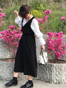 「仕事コーデ」｜「アイテム（オールインワン・サロペット）」を使った、Manami さん（レディース・163cm）の夏コーディネート