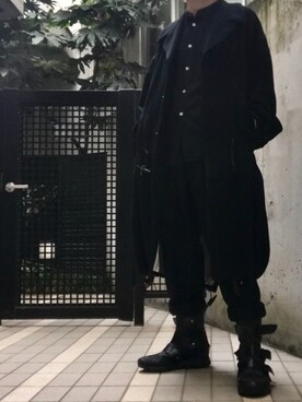 「Yohji Yamamoto POUR HOMME（ヨウジヤマモトプールオム）のアイテム（モッズコート）」を使った、蟲さん（メンズ・172cm）の夏コーディネート