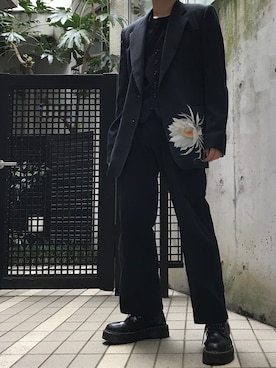 「Y's（ワイズ）のアイテム（テーラードジャケット）」を使った、蟲さん（メンズ・172cm）の秋コーディネート