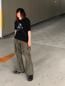 「Yohji Yamamoto（ヨウジヤマモト）のアイテム（ブーツ）」を使った、蟲さん（メンズ・172cm）の夏コーディネート