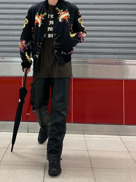 Yohji Yamamoto POUR HOMMEのMA-1を使った人気ファッション