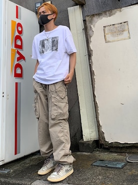 「DOLCE&GABBANA（ドルチェアンドガッバーナ）のアイテム（カーゴパンツ）」を使った、蟲さん（メンズ・172cm）の秋コーディネート