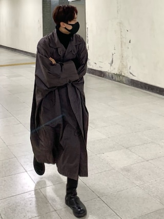 ISSEY MIYAKE ブラック トレンチコート 中古・古着通販】I.S ISSEY MIYAKE (アイエスイッセイミヤケ