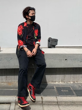 「アイテム（スニーカー）」を使った、蟲さん（メンズ・172cm）の春コーディネート