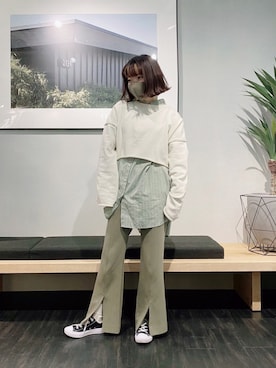 「me（ミイ）のアイテム」を使った、めめさん（レディース・152cm）の冬コーディネート