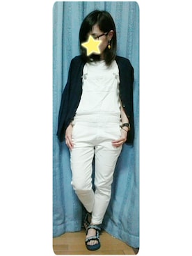 「Rodeo Crowns（ロデオクラウンズ）のアイテム（サロペット/オーバーオール）」を使った、MiRiさん（レディース・150cm）の夏コーディネート