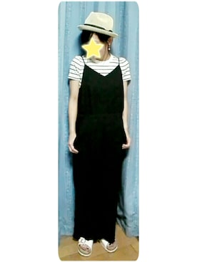 「ベルトサンダル」｜「アイテム（オールインワン・サロペット）」を使った、MiRiさん（レディース・150cm）の夏コーディネート