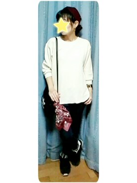 「GRL（グレイル）のアイテム（ピアス（両耳用））」を使った、MiRiさん（レディース・150cm）の秋コーディネート