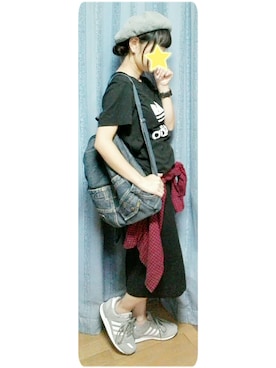 「フランネルシャツ」｜「アイテム（ハンチング/ベレー帽）」を使った、MiRiさん（レディース・150cm）の秋コーディネート