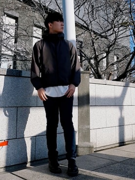 「花見」｜「アイテム（ナイロンジャケット）」を使った、kouさん（メンズ・172cm）の春コーディネート