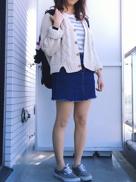 「学校」｜「アイテム（その他アウター）」を使った、akiraさん（レディース・163cm）の春コーディネート