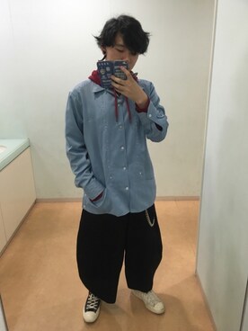 「COMME des GARCONS HOMME PLUS（コムデギャルソンオムプリュス）のアイテム（その他パンツ、ブラック系）」を使った、mura＿masaさん（メンズ・165cm）の春コーディネート