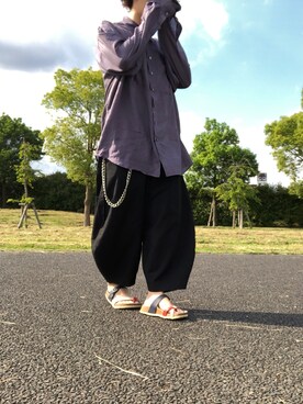 「COMME des GARCONS（コムデギャルソン）のアイテム（その他パンツ、ブラック系）」を使った、mura＿masaさん（メンズ・165cm）の春コーディネート