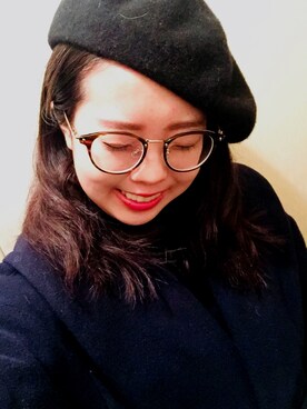 「CECIL McBEE（セシルマクビー）のアイテム（ハンチング/ベレー帽）」を使った、m o r i k aさん（レディース・154cm）の冬コーディネート