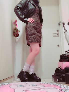 「いいね返し」｜「アイテム（ライダースジャケット）」を使った、ゆっきーな ʚ♡ɞさん（レディース・155cm）の秋コーディネート