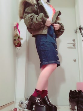 「いいね返し」｜「アイテム（ミリタリージャケット）」を使った、ゆっきーな ʚ♡ɞさん（レディース・155cm）の秋コーディネート