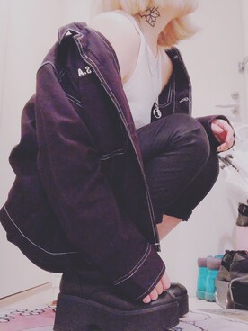 「平成最後のWEARISTAセンバツ」｜「アイテム（スラックス）」を使った、ゆっきーな ʚ♡ɞさん（レディース・155cm）の春コーディネート