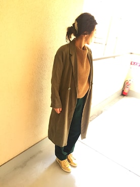 「Another Edition（アナザーエディション）のアイテム（トレンチコート）」を使った、yuccaさん（レディース・163cm）の春コーディネート
