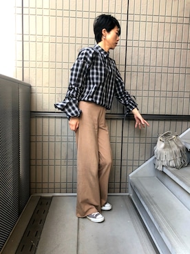 「SHIPS（シップス）のアイテム（ピアス（両耳用））」を使った、yuccaさん（レディース・163cm）の春コーディネート