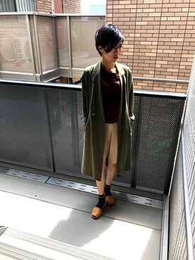 「Another Edition（アナザーエディション）のアイテム（トレンチコート）」を使った、yuccaさん（レディース・163cm）の春コーディネート