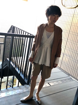 「Adam et Rope A・E・R（アダムエロペ）のアイテム（ジャケット/アウター）」を使った、yuccaさん（レディース・163cm）の春コーディネート