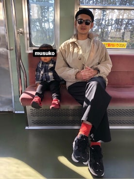 「コロナに負けない」｜「アイテム（ニットキャップ/ビーニー）」を使った、KAZUHIKOさん（メンズ・174cm）の春コーディネート