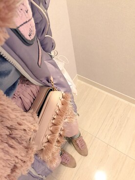 「MILKFED.（ミルクフェド）のアイテム（ダウンジャケット/コート）」を使った、きゆみさん（レディース・153cm）の冬コーディネート