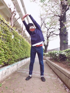 「平成最後のWEARISTAセンバツ」｜「アイテム（スウェット）」を使った、さかもとさん（メンズ・172cm）の春コーディネート