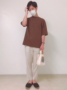 「LAKOLE（ラコレ）のアイテム（トートバッグ）」を使った、さかもとさん（メンズ・175cm）の夏コーディネート
