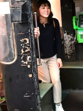「パシオスのアイテム（シャツ/ブラウス、ブラック系）」を使った、sh!h☆さん（レディース）の秋コーディネート