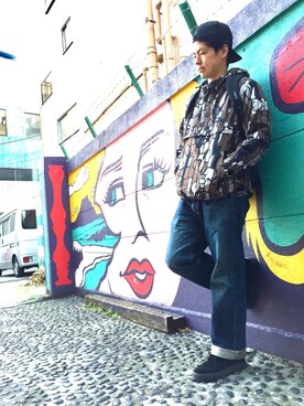 「Carhartt WIP（カーハートダブリューアイピー）のアイテム（ナイロンジャケット）」を使った、kaname motegiさん（メンズ・175cm）の冬コーディネート