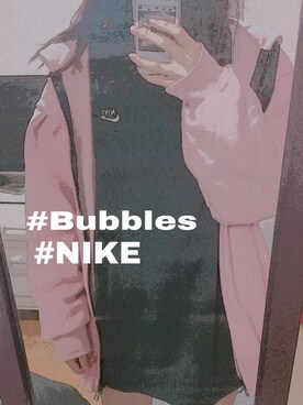 「BUBBLES（バブルス）のアイテム（ジャケット/アウター）」を使った、Cocoさん（レディース・158cm）の冬コーディネート