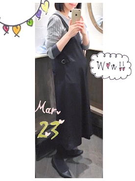 「仕事着」｜「アイテム（サロペット/オーバーオール）」を使った、はるさん（レディース・159cm）の春コーディネート