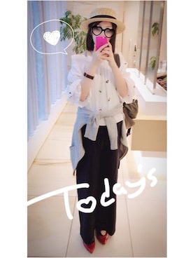 「SALON adam et rope'（サロン アダム エ ロペ）のアイテム（ハット）」を使った、はるさん（レディース・159cm）の春コーディネート