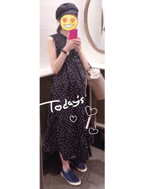 「水玉」｜「アイテム（シャツワンピース）」を使った、はるさん（レディース・159cm）の春コーディネート