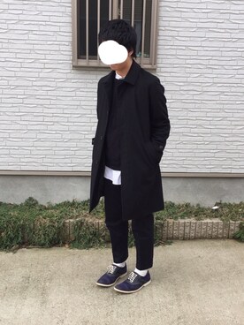 「アイテム（ステンカラーコート）」を使った、まんまみーやさん（メンズ・173cm・10代）の冬コーディネート