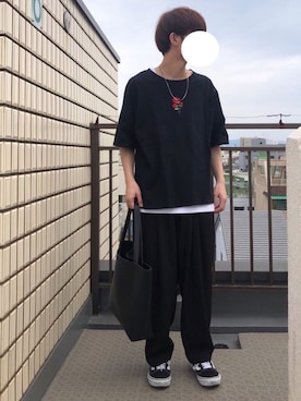 「BASECONTROL（ベースコントロール）のアイテム（バッグ）」を使った、Rさん（メンズ・173cm）の夏コーディネート