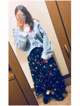 「MILKFED.」｜「アイテム（デニムジャケット）」を使った、mkhさん（レディース・154cm）の夏コーディネート