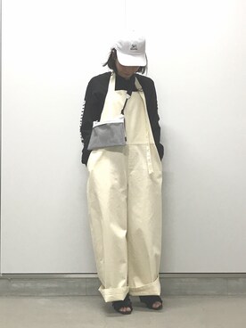 「coordinate」｜「アイテム（サロペット/オーバーオール）」を使った、mika tamuraさん（レディース・158cm）の冬コーディネート
