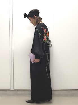 「77circa」｜「アイテム（その他アウター）」を使った、mika tamuraさん（レディース・158cm）の春コーディネート