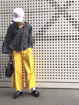 「TOME（トム）のアイテム」を使った、mika tamuraさん（レディース・158cm）の春コーディネート