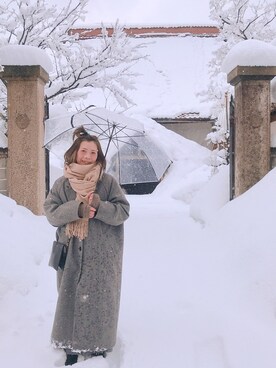 「journal standard L'essage（ジャーナルスタンダードレサージュ）のアイテム（その他アウター）」を使った、mika tamuraさん（レディース・158cm）の冬コーディネート