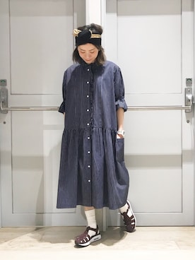 「JULIEN DAVID（ジュリエンデビッド）のアイテム（ワンピース/ドレス）」を使った、mika tamuraさん（レディース・158cm）の春コーディネート