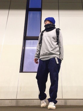 「OZOC（オゾック）のアイテム（帽子）」を使った、＝＝トム＝＝さん（メンズ・174cm）の秋コーディネート