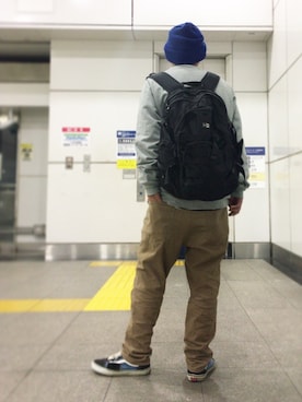 「OZOC（オゾック）のアイテム（帽子）」を使った、＝＝トム＝＝さん（メンズ・174cm）の秋コーディネート