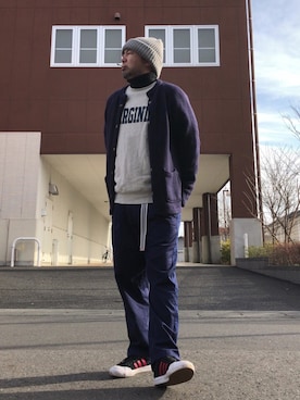 「スエット」｜「アイテム（ブルゾン）」を使った、＝＝トム＝＝さん（メンズ・174cm）の冬コーディネート