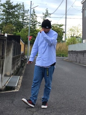 「AZUL by moussy（アズールバイマウジー）のアイテム（ニットキャップ/ビーニー）」を使った、＝＝トム＝＝さん（メンズ・174cm）の春コーディネート